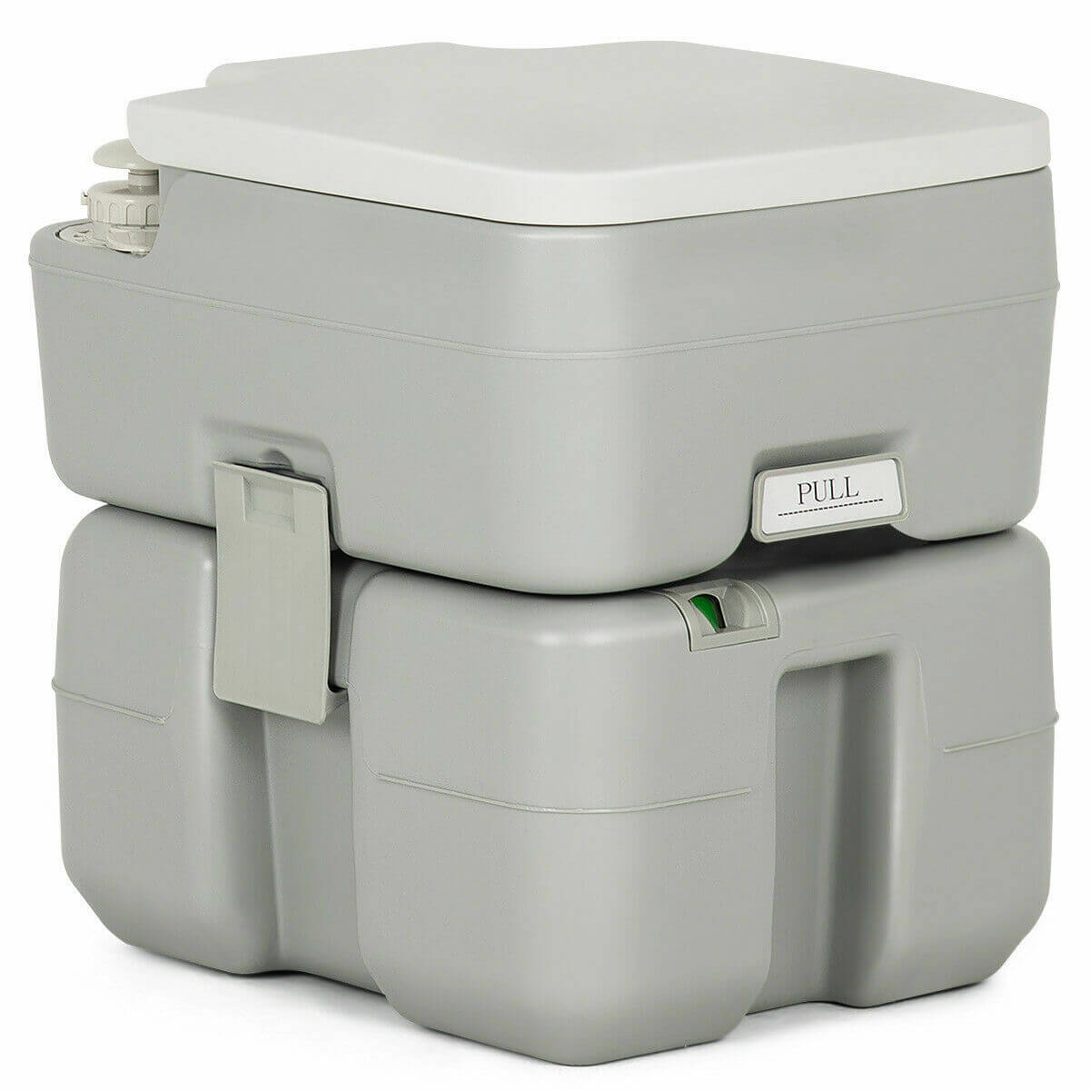 5.3 Gallon Portable Travel Toilet with Piston Pump FlushÂ