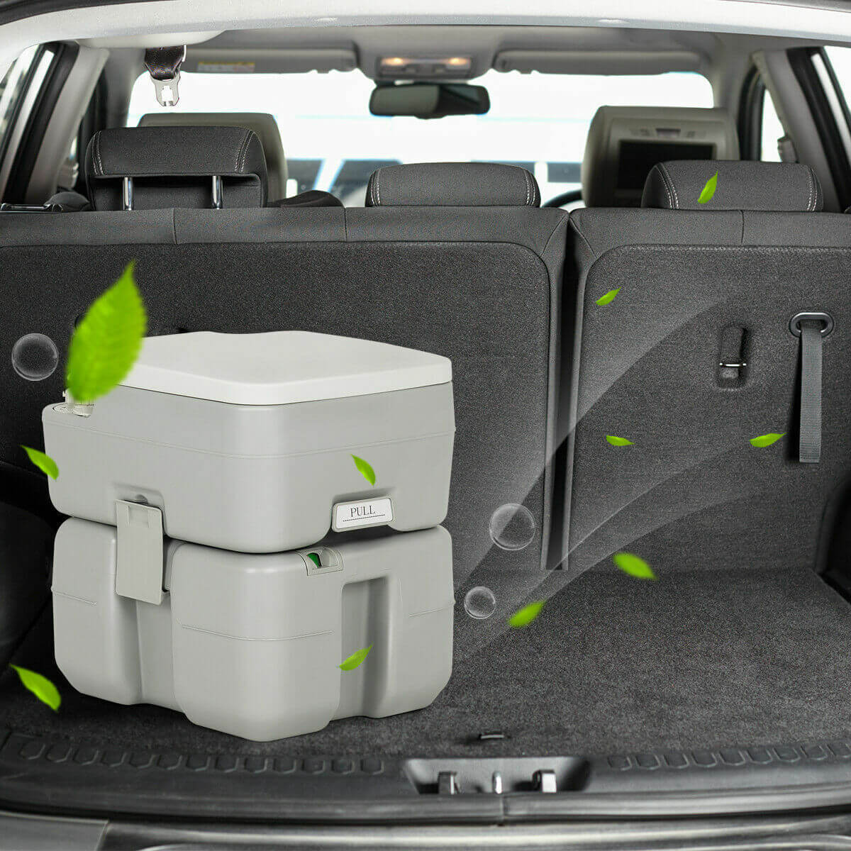 5.3 Gallon Portable Travel Toilet with Piston Pump FlushÂ