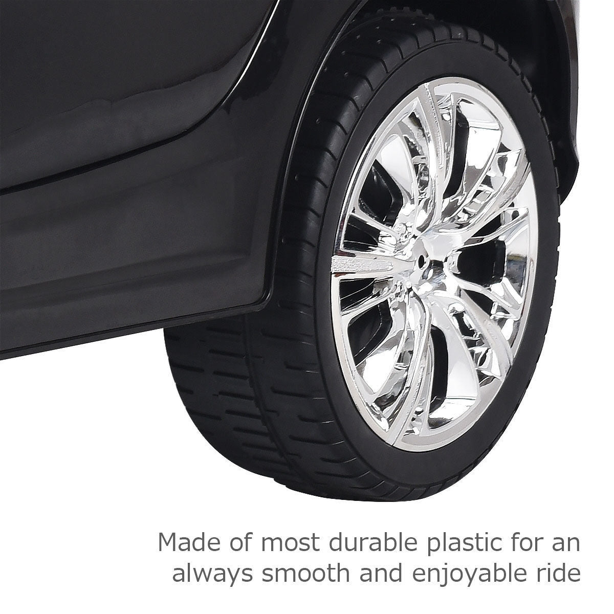 6V Kids Remote Control Battery Powered LED Lights Riding Car-BlackÂ