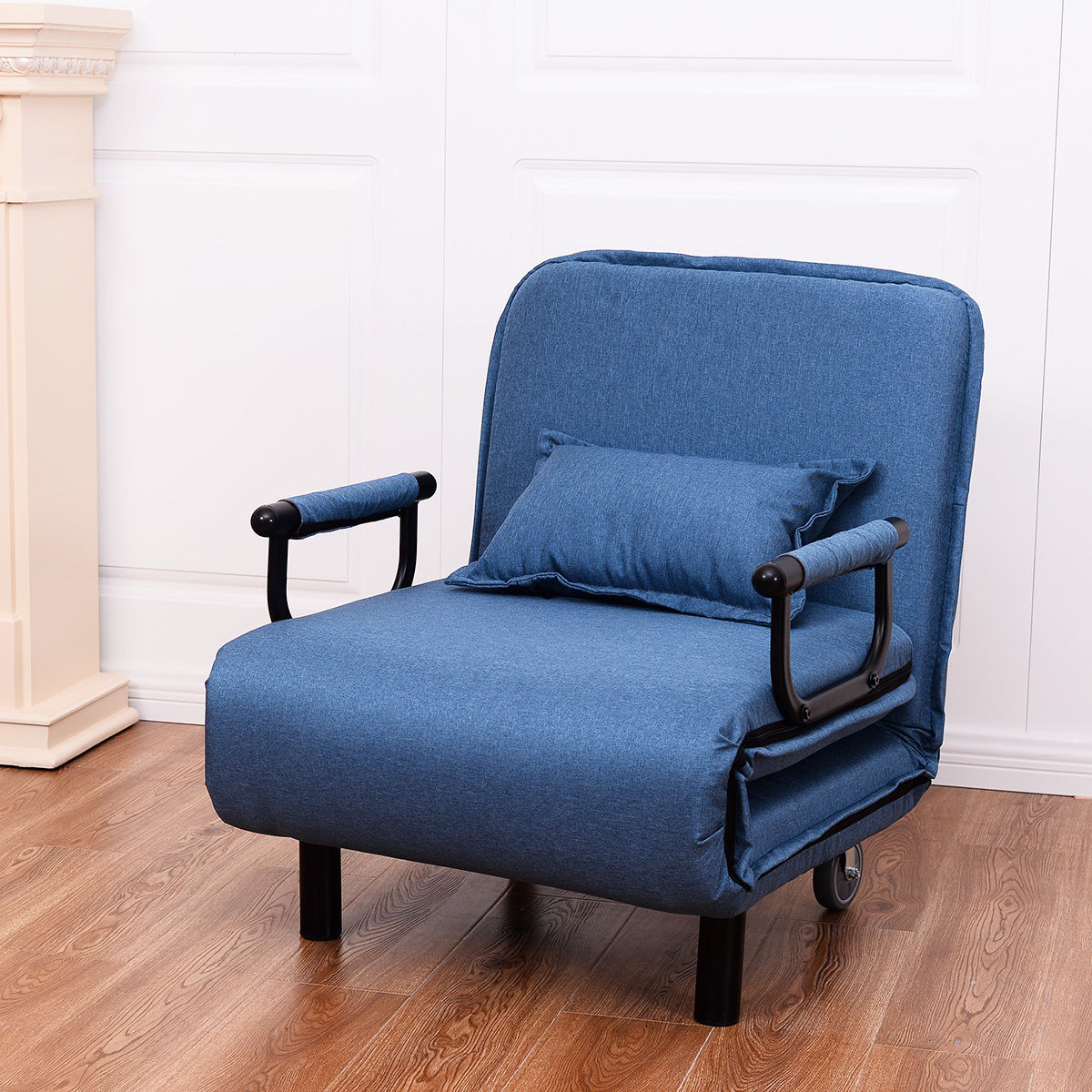Convertible Folding Leisure Recliner Sofa Bed-BlueÂ