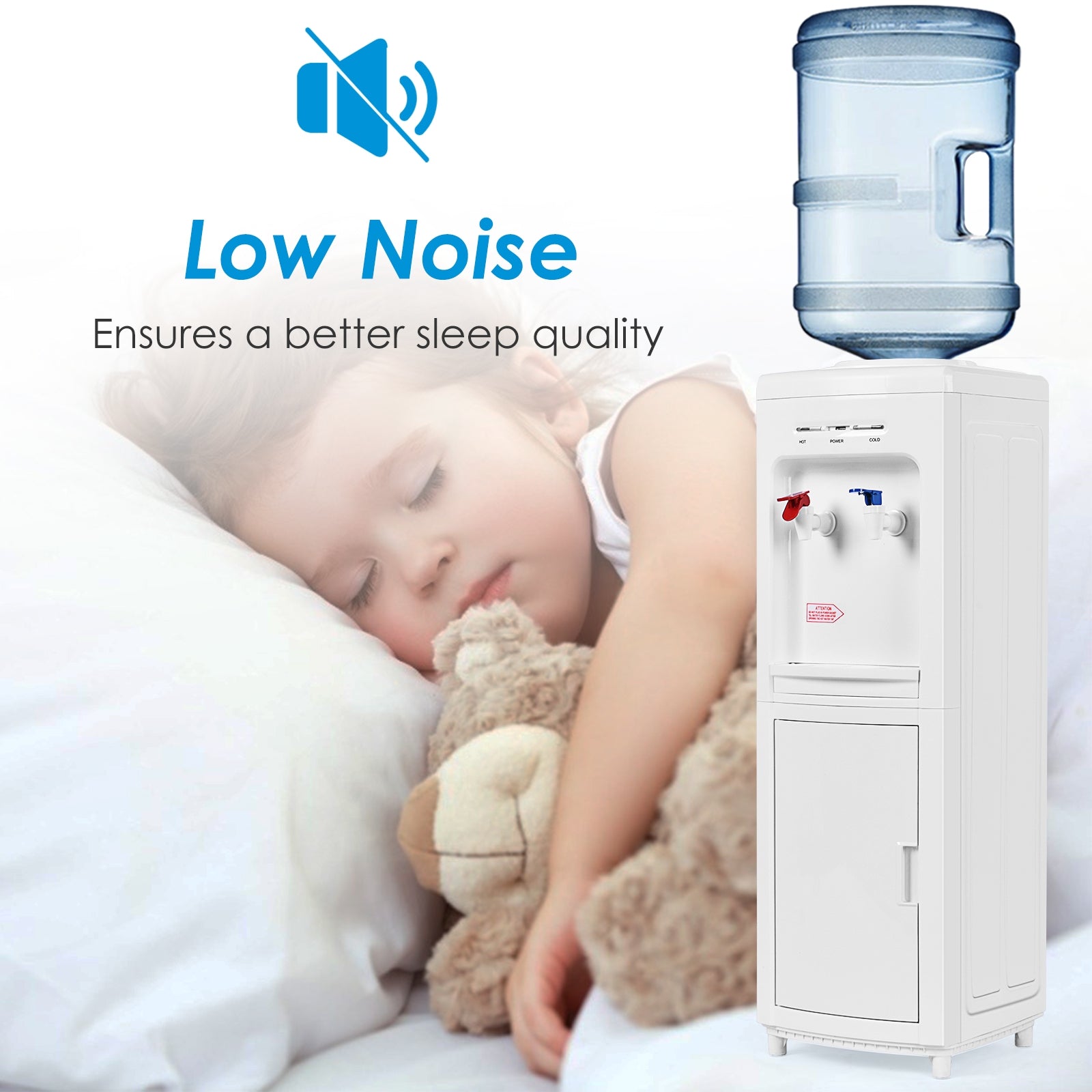 5 Gallons Hot and Cold Water Cooler Dispenser with Child Safety LockÂ