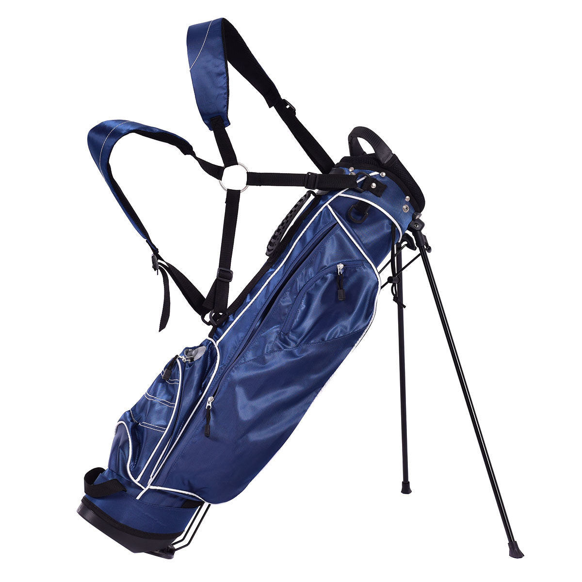 Golf Stand Cart Bag with 4 Way Divider Carry Organizer Pockets-BlueÂ