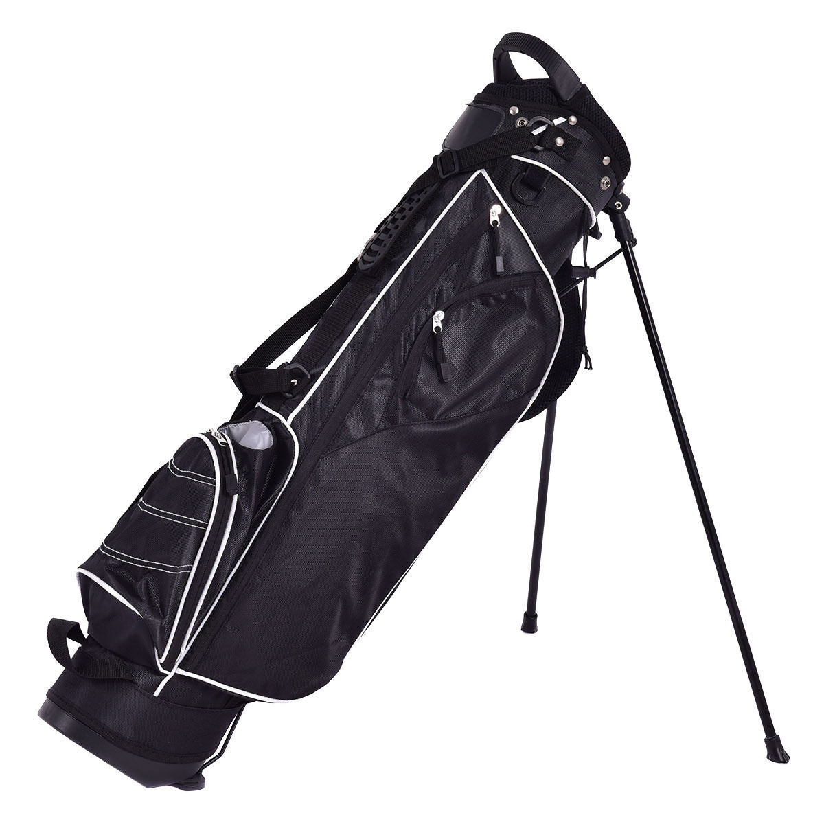 Golf Stand Cart Bag with 4 Way Divider Carry Organizer Pockets-BlackÂ