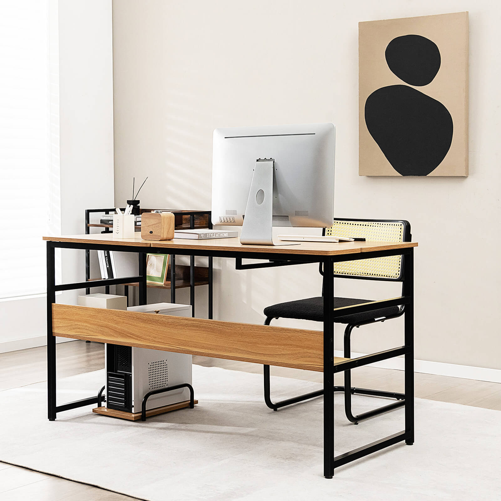 55" Tiltable Drafting Drawing Table-WalnutÂ