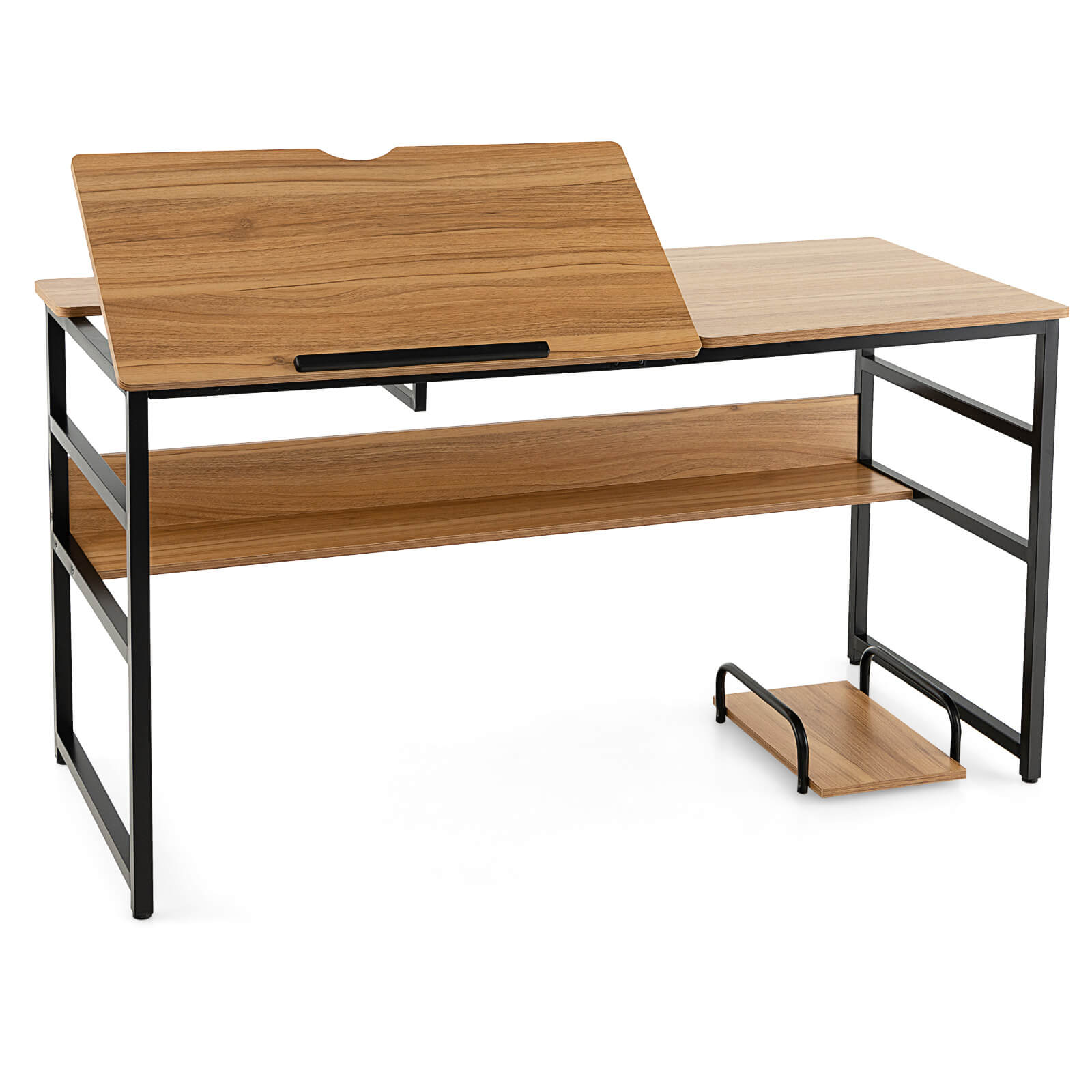 55" Tiltable Drafting Drawing Table-WalnutÂ