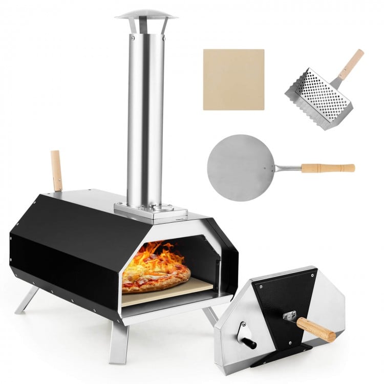 Outdoor Pizza Oven with Pizza Stone and Foldable Legs for Camping