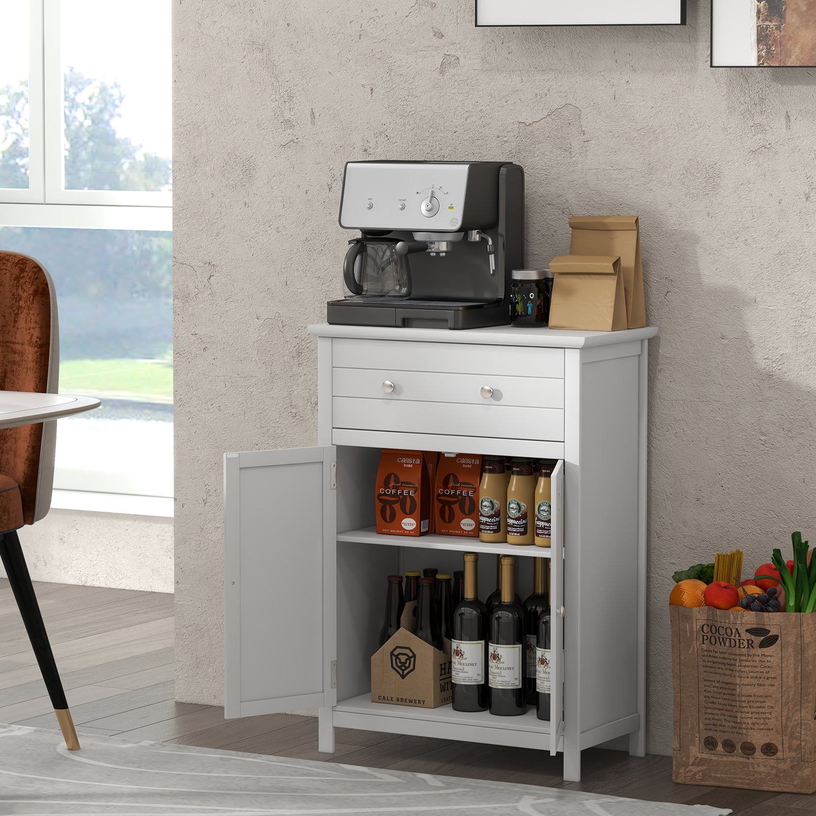 Free Standing Bathroom Storage Cabinet with Large DrawerÂ