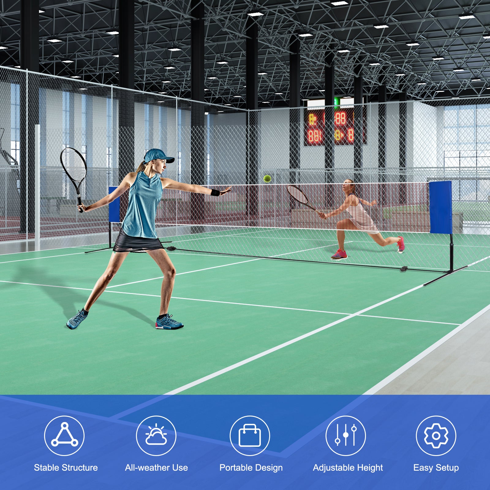 14 x 5 Feet Portable Beach Training Badminton Net with Carrying BagÂ