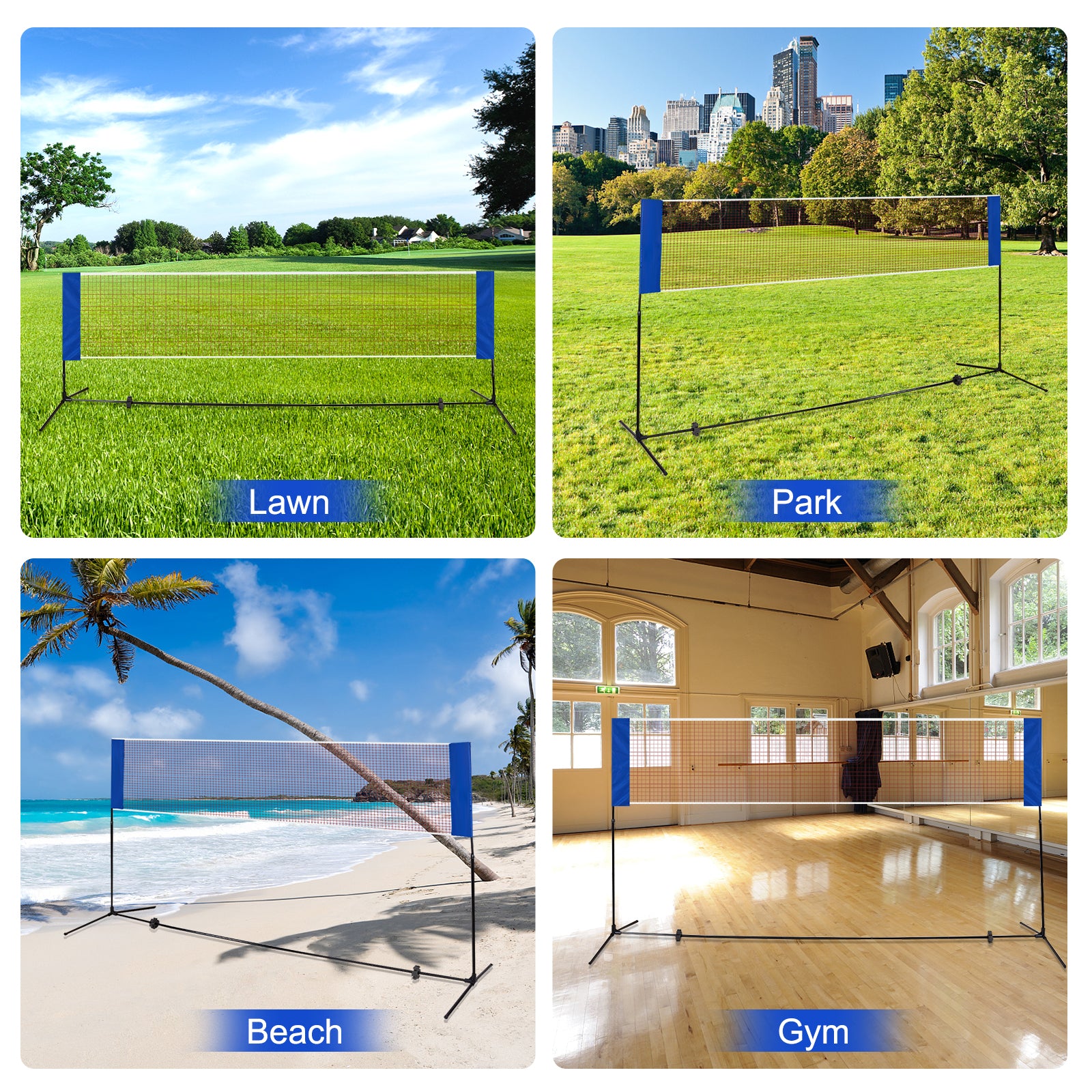 14 x 5 Feet Portable Beach Training Badminton Net with Carrying BagÂ