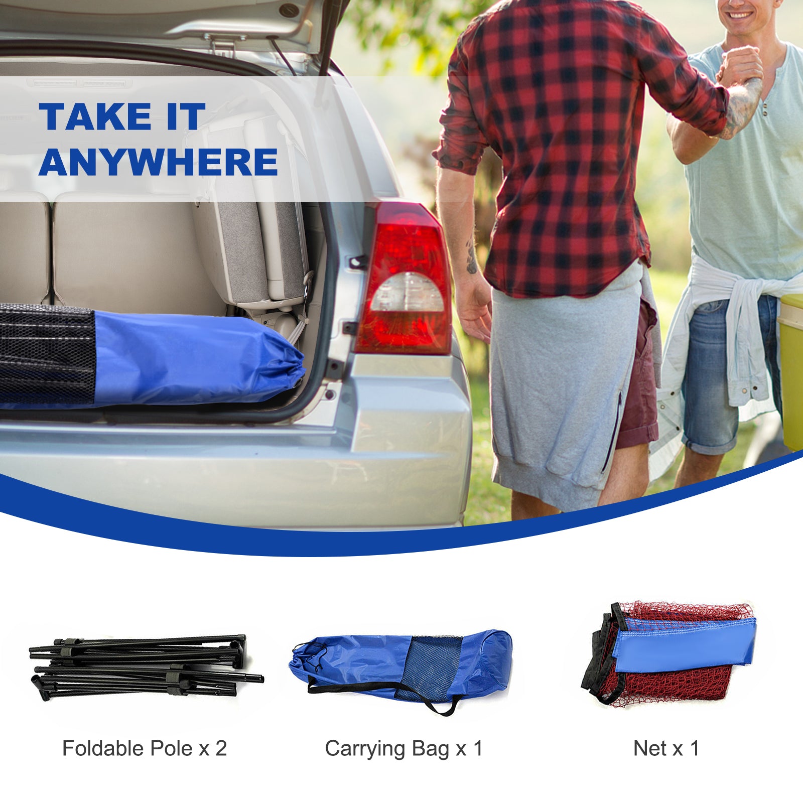 14 x 5 Feet Portable Beach Training Badminton Net with Carrying BagÂ