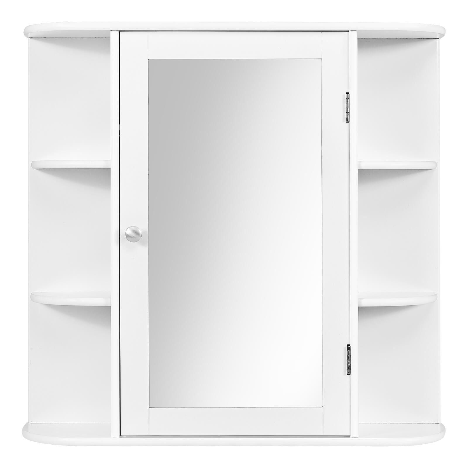 Multipurpose Mount Wall Mirror Bathroom Storage Cabinet-WhiteÂ