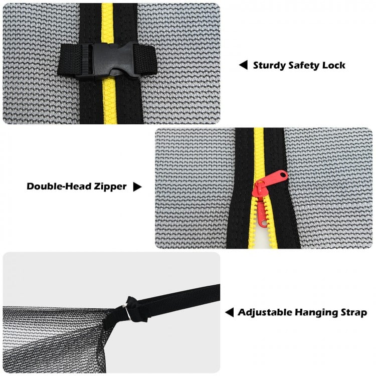 15/16 Feet Trampoline Replacement Safety Net with Adjustable Straps