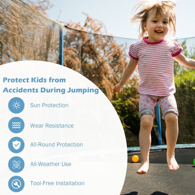 15/16 Feet Trampoline Replacement Safety Net with Adjustable Straps