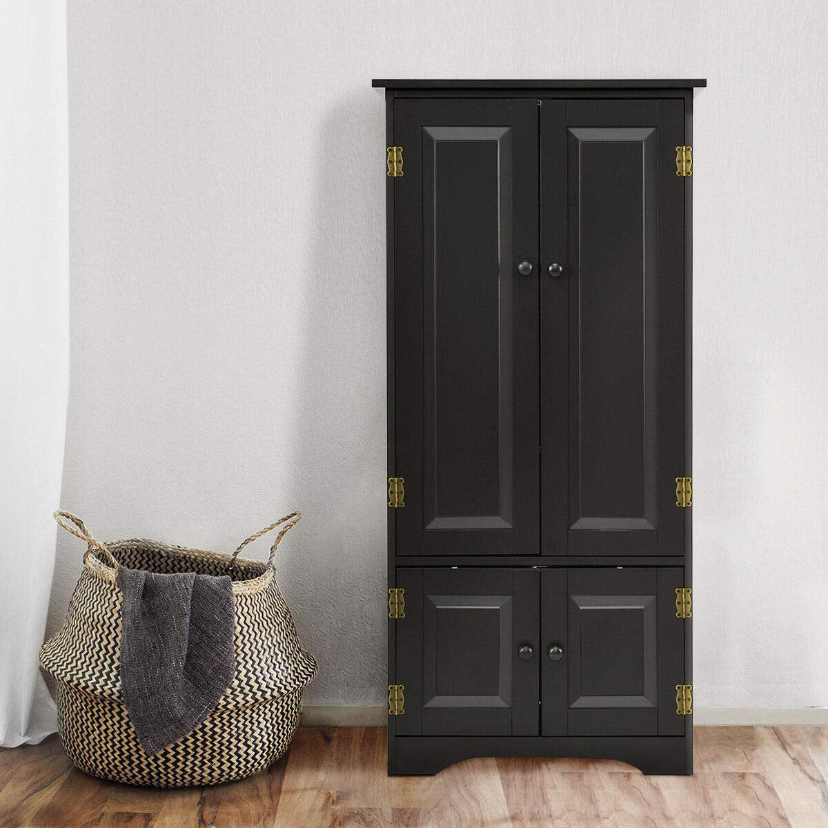 Accent Storage Cabinet Adjustable Shelves-BlackÂ