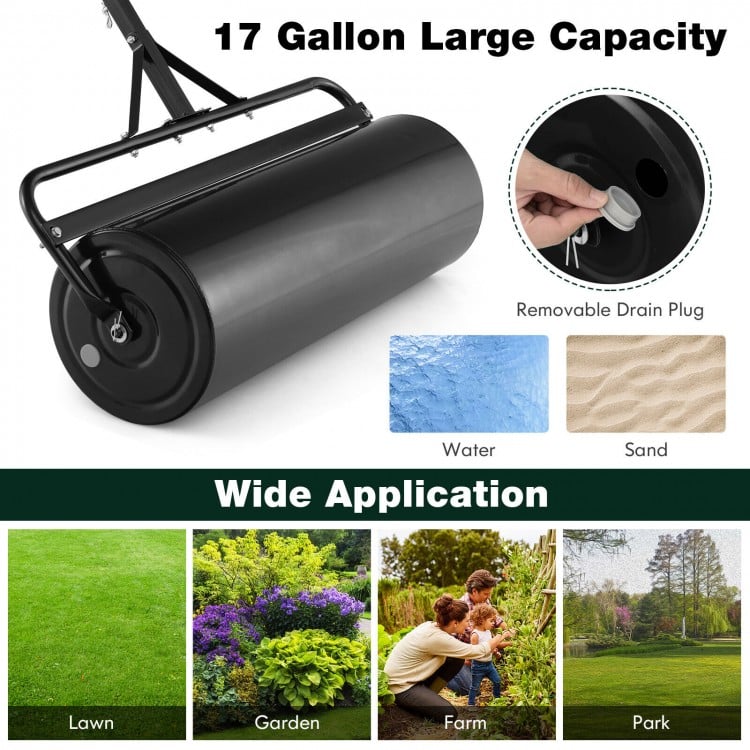 Metal Lawn Roller with Detachable Gripping Handle