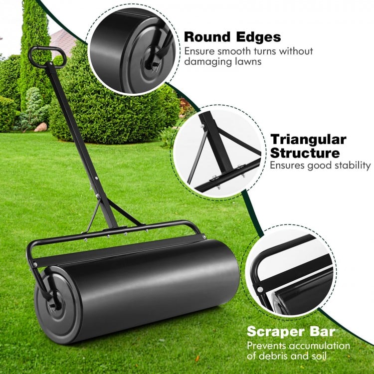 Metal Lawn Roller with Detachable Gripping Handle