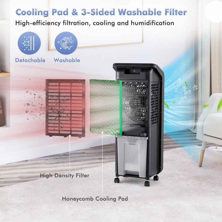 3-in-1 Evaporative Air Cooler with 12H Timer Remote-White