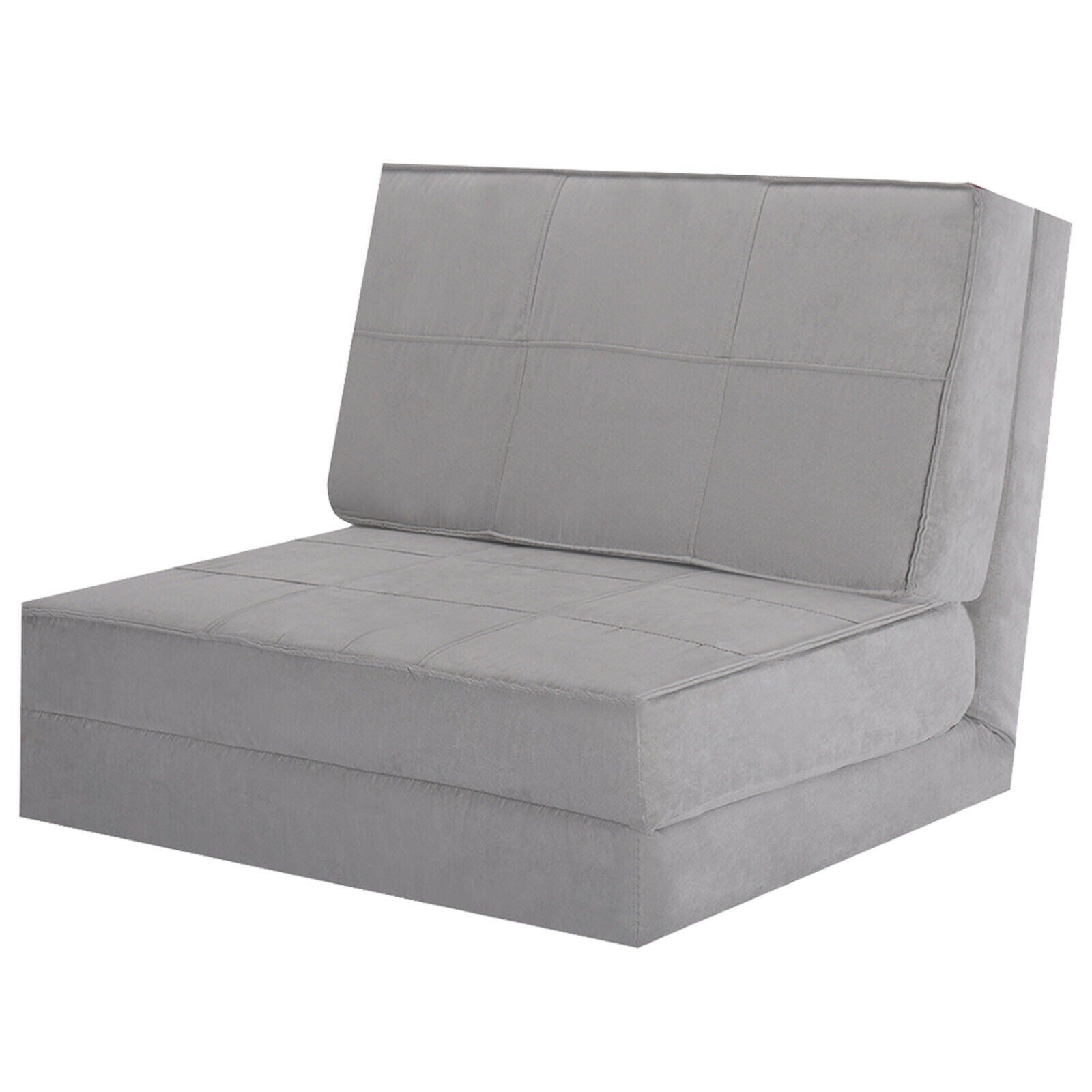 Convertible Lounger Folding Sofa Sleeper Bed-GrayÂ