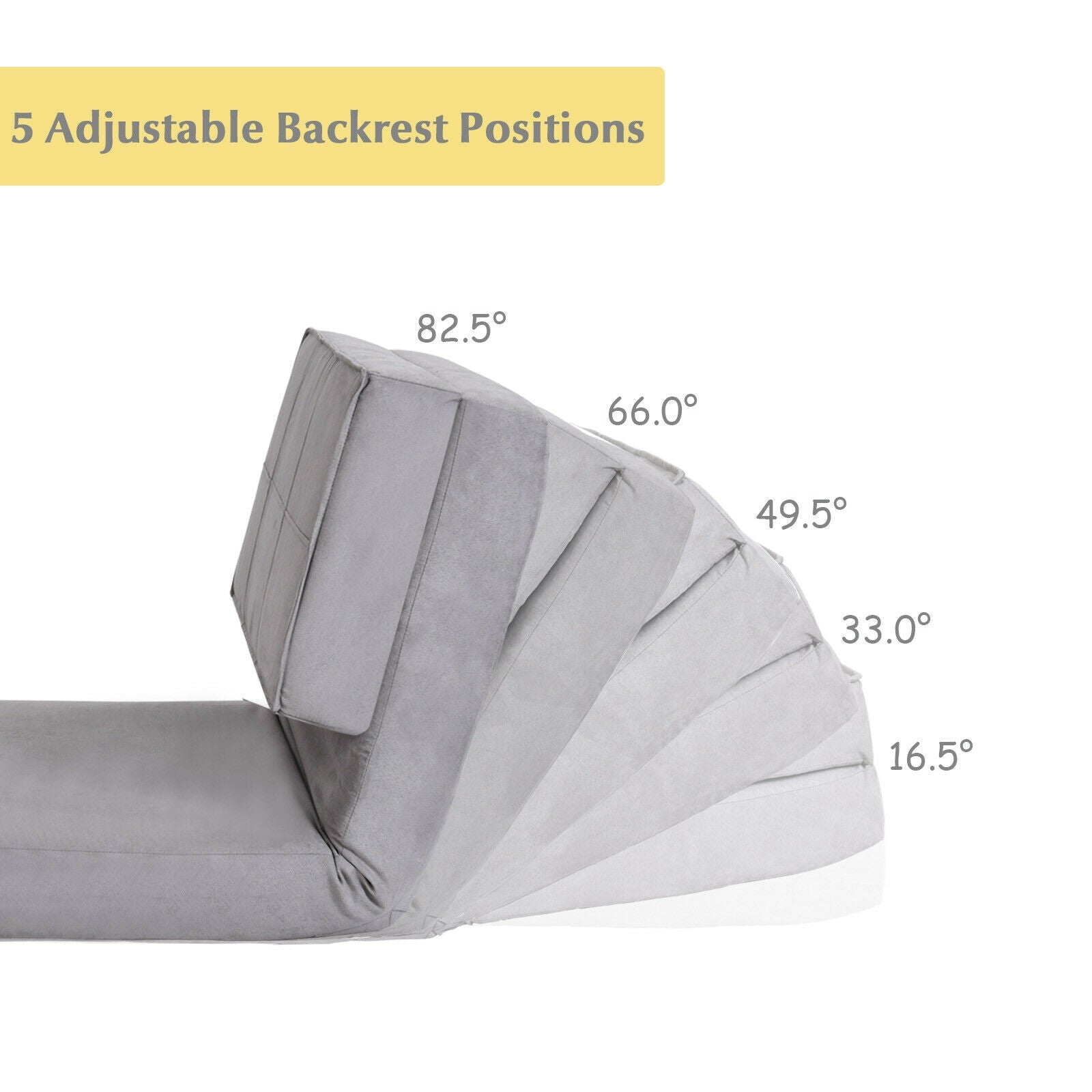 Convertible Lounger Folding Sofa Sleeper Bed-GrayÂ