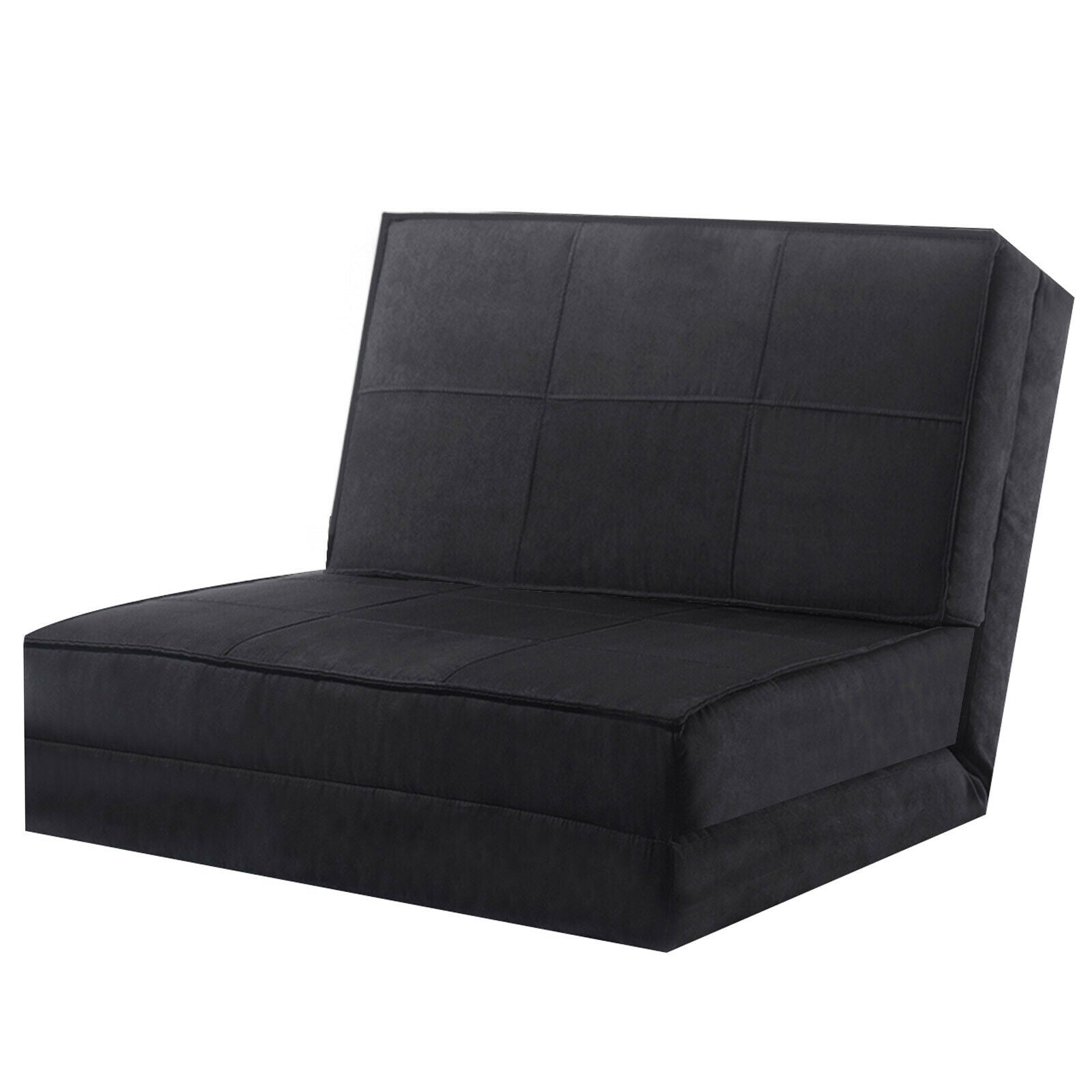 Convertible Lounger Folding Sofa Sleeper Bed-BlackÂ
