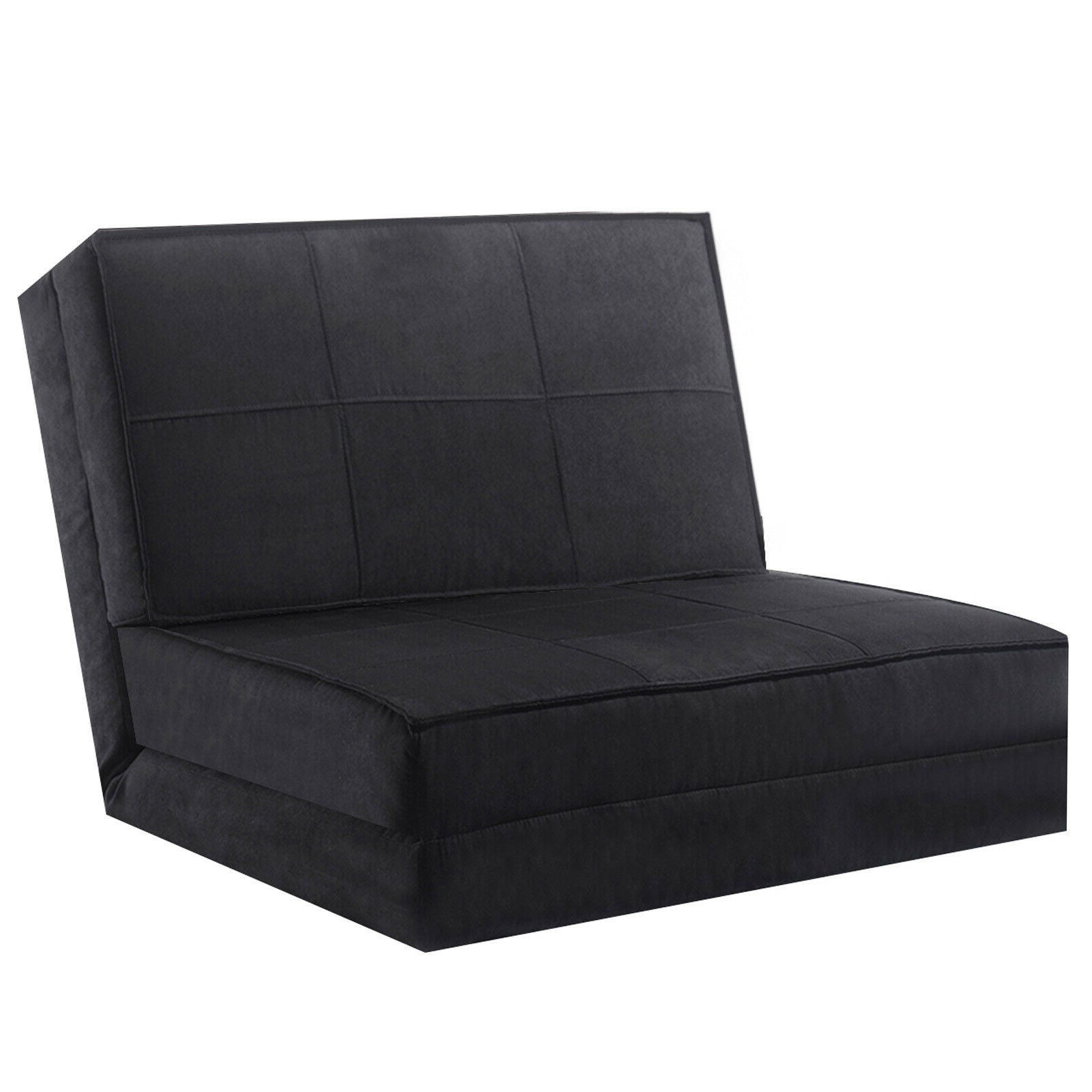 Convertible Lounger Folding Sofa Sleeper Bed-BlackÂ
