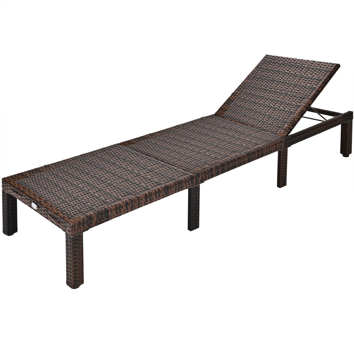 Outdoor Rattan Adjustable Cushioned ChaiseÂ
