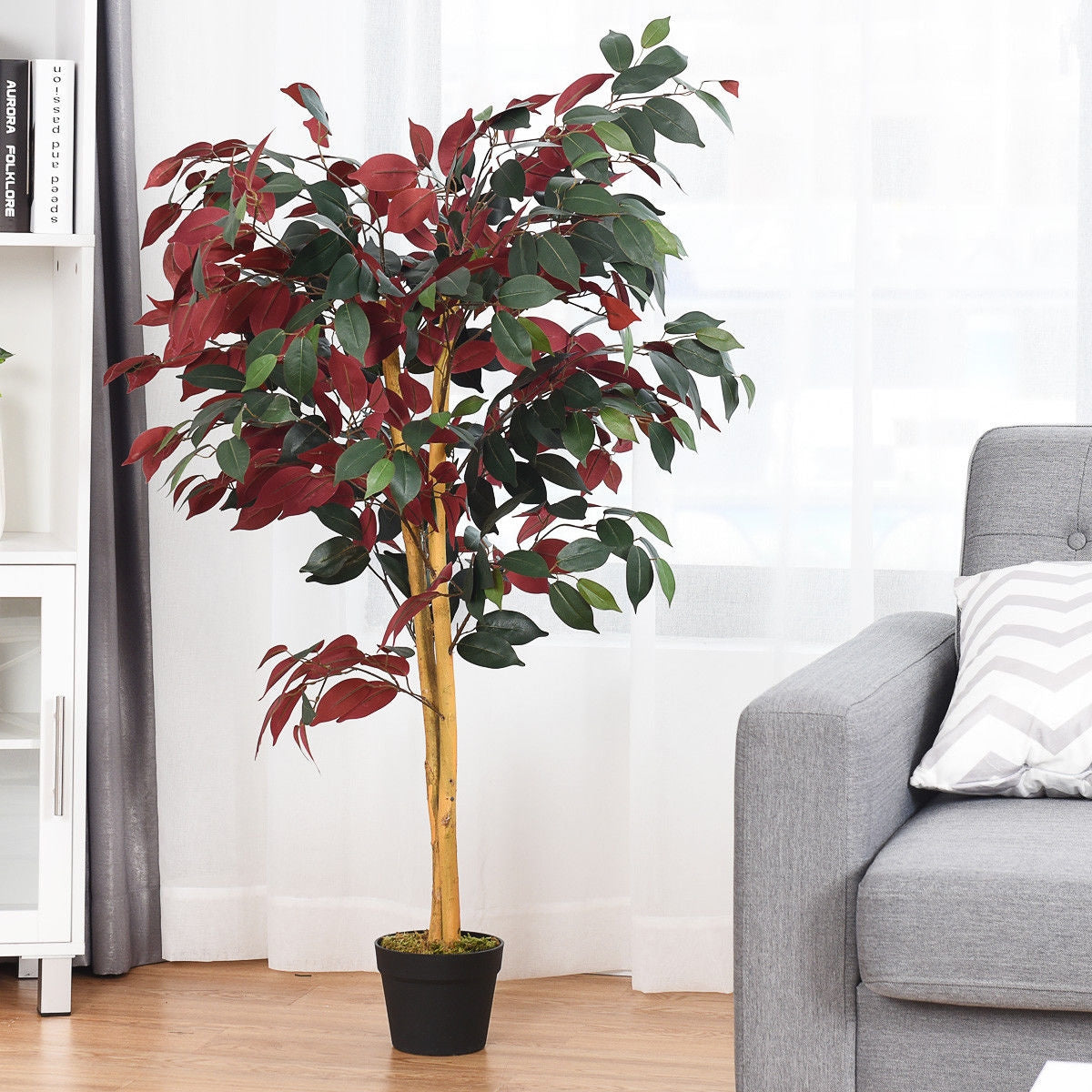 4 Feet Tall Artificial Ficus Tree with Nursery PotÂ