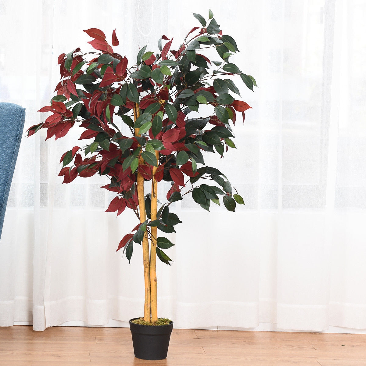 4 Feet Tall Artificial Ficus Tree with Nursery PotÂ