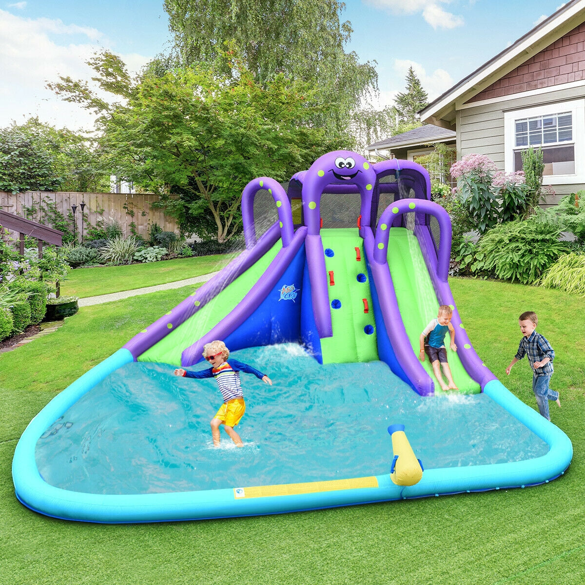 Inflatable Water and Sand Park Mighty Bounce House with Large PoolÂ