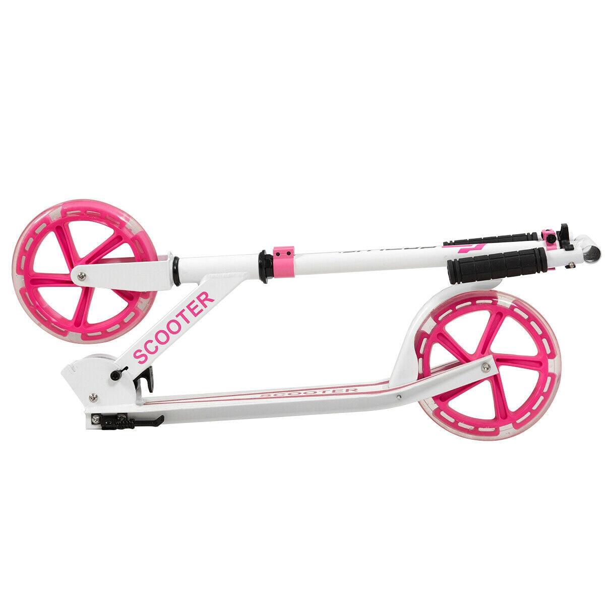 Portable Folding Sports Kick Scooter with LED Wheels-PinkÂ