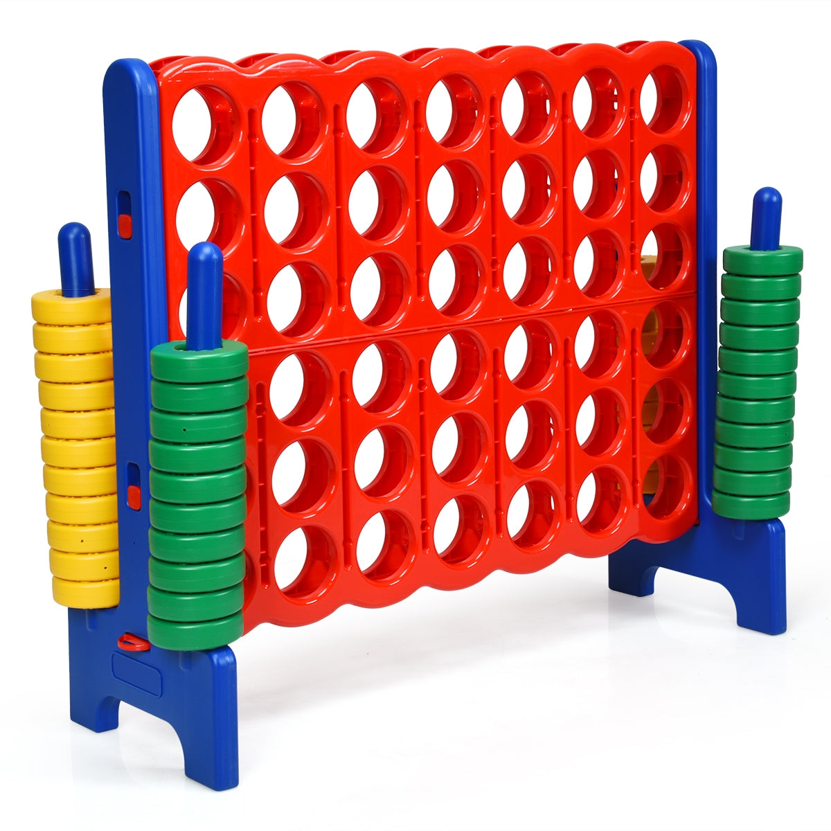 Jumbo 4-to-Score Giant Game Set with 42 Jumbo Rings and Quick-Release Slider-BlueÂ