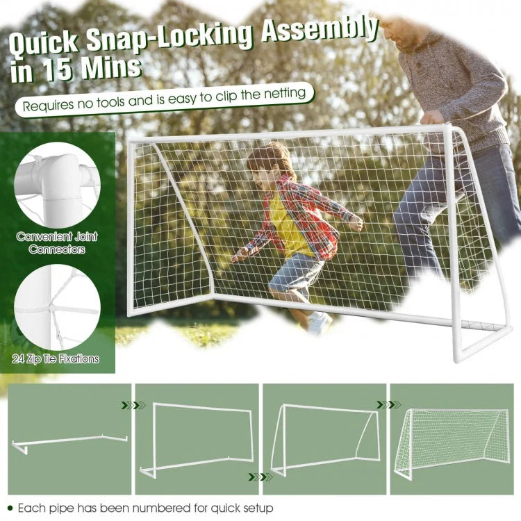 Soccer Goal with Strong UPVC Frame & High-Strength Netting (6 ft / 12 ft Options)