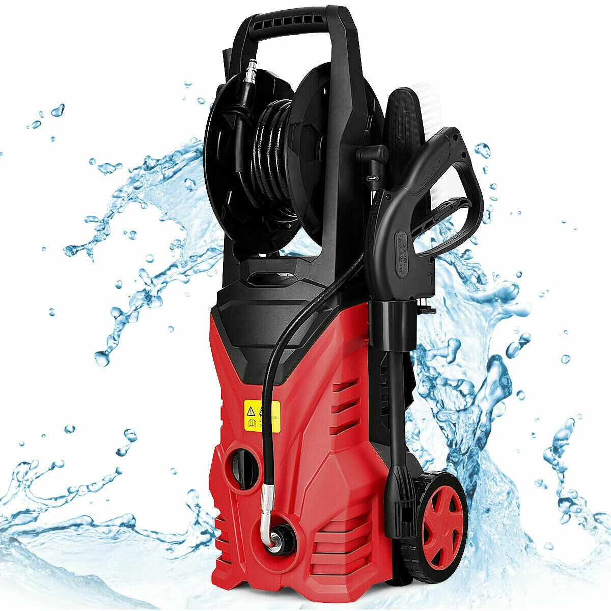 1800W 2030PSI Electric Pressure Washer Cleaner with Hose Reel-RedÂ