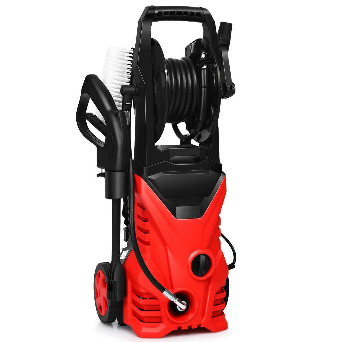 1800W 2030PSI Electric Pressure Washer Cleaner with Hose Reel-RedÂ