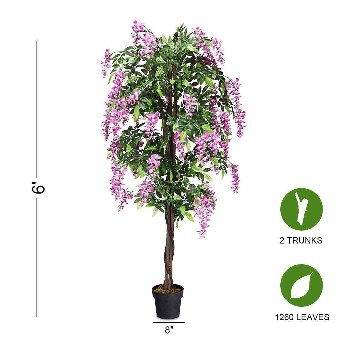 6-Feet Artificial Wisteria Silk Indoor-Outdoor TreeÂ