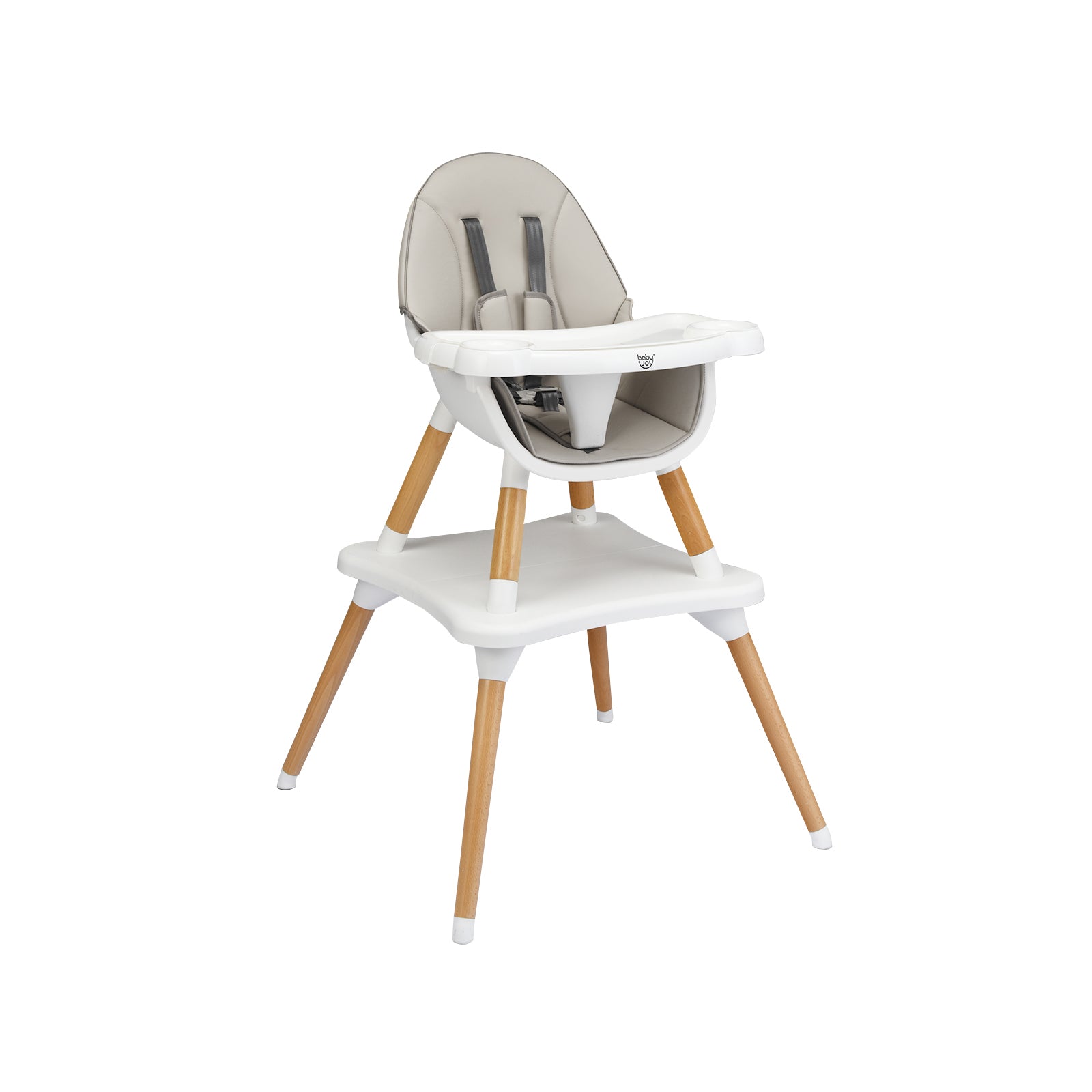 5-in-1 Baby Wooden Convertible High Chair -GrayÂ