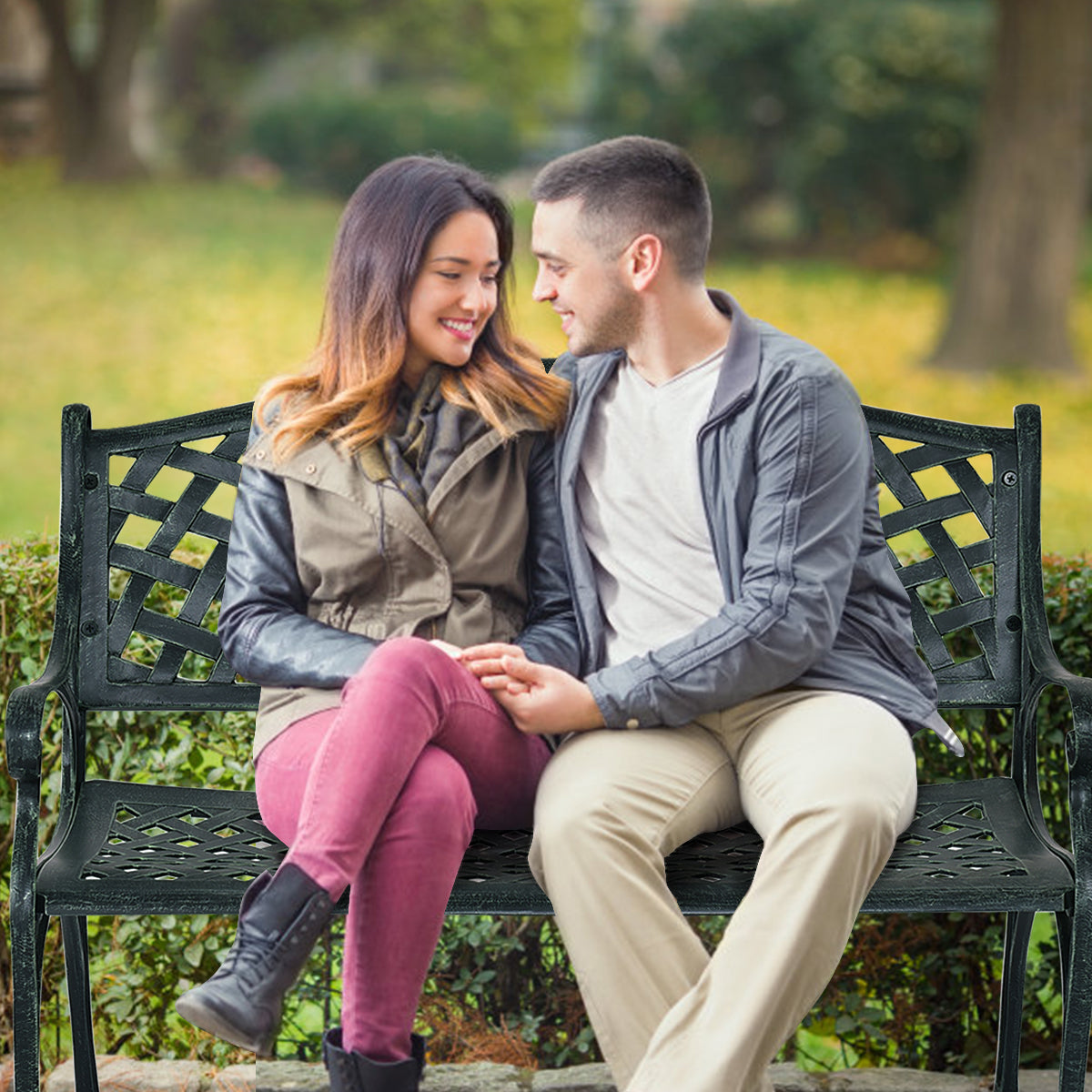 40 Inch Outdoor Aluminum Antique Garden Patio BenchÂ