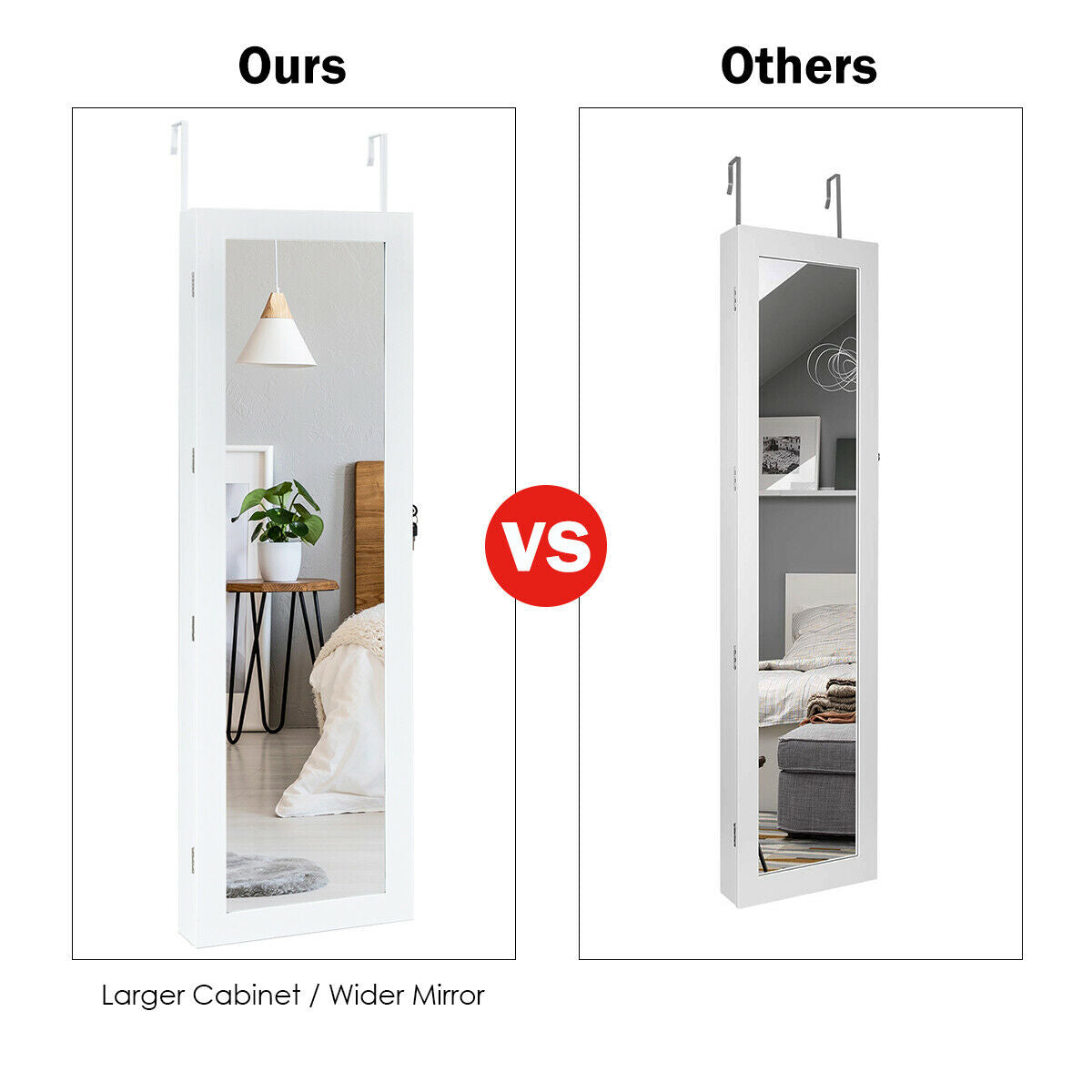 Lockable Armoire Jewelry Cabinet with LED LightsÂ