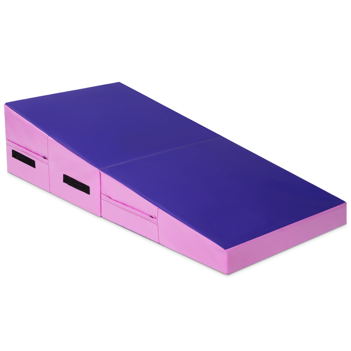 Folding Incline Tumbling Wedge Gymnastics Exercise Mat-PurpleÂ