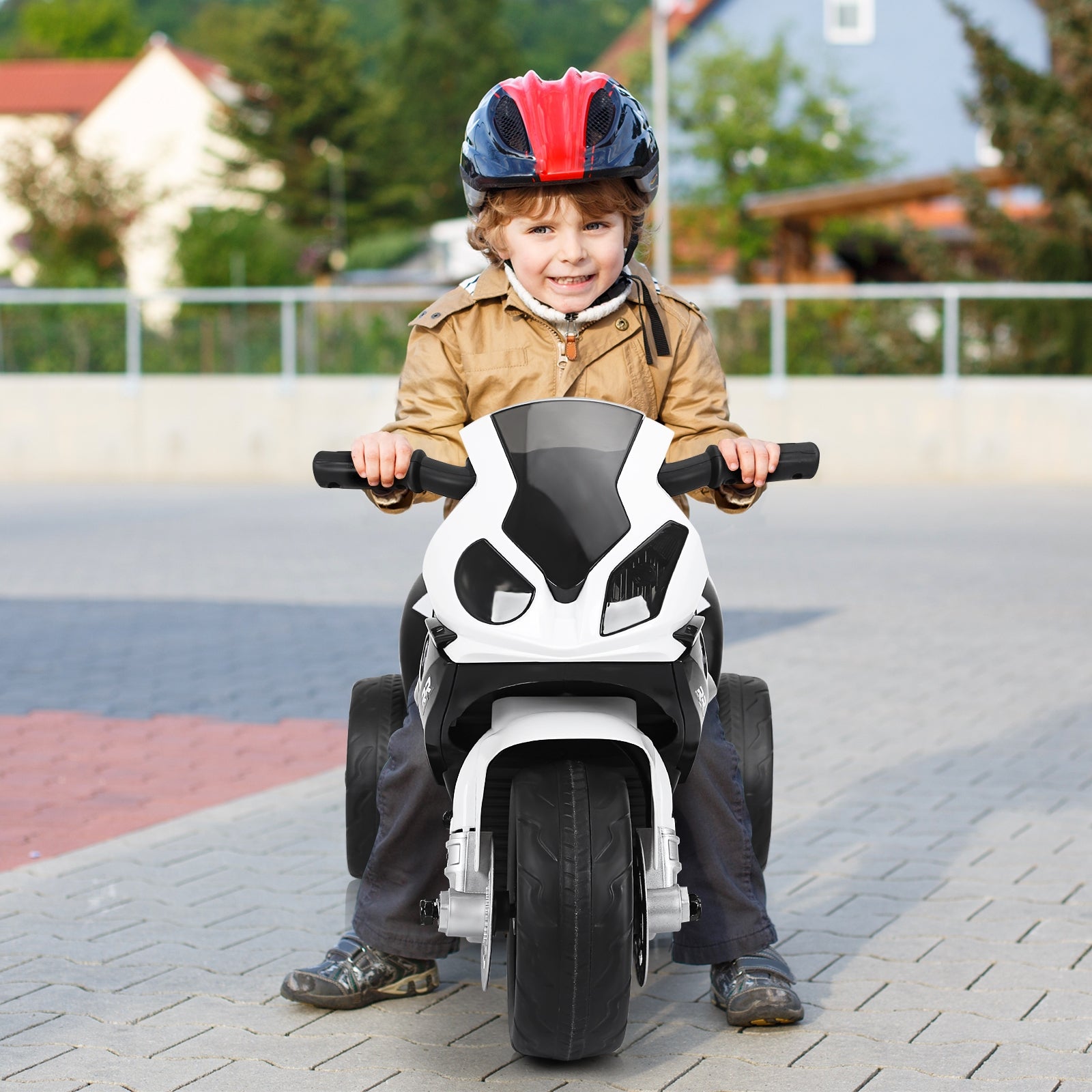 6V Kids 3 Wheels Riding BMW Licensed Electric Motorcycle-BlackÂ