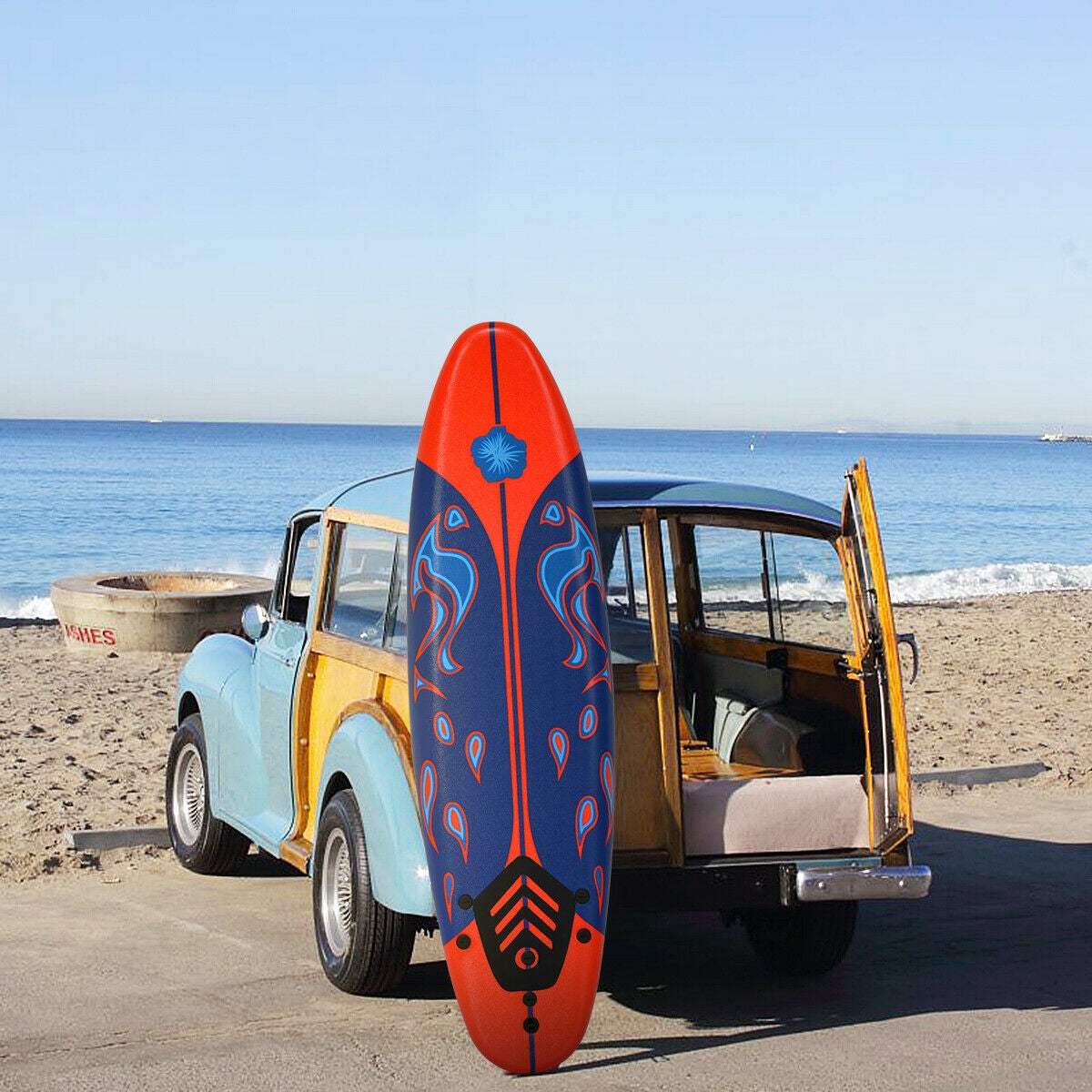 6 Feet Surfboard with 3 Detachable Fins-RedÂ