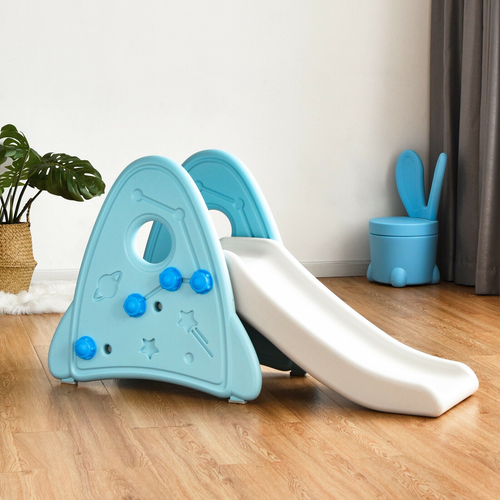 Freestanding Baby Slide Indoor First Play Climber Slide Set for Boys Girls-BlueÂ
