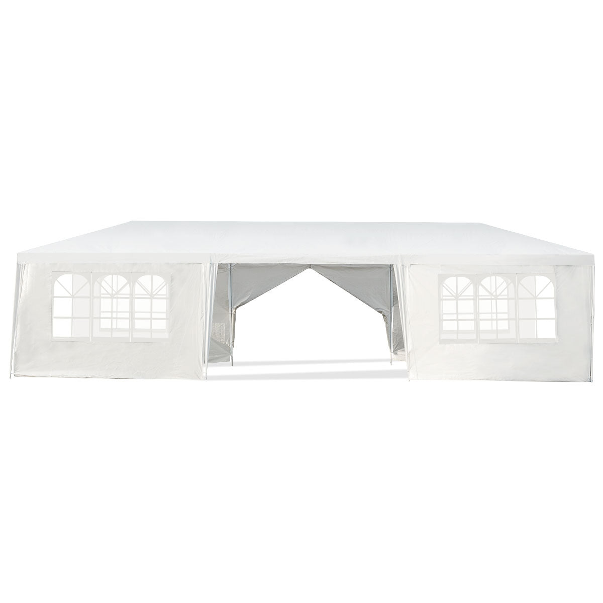 10 x 30 Feet Outdoor Canopy Tent with 6 Removable Sidewalls and 2 Doorways-WhiteÂ