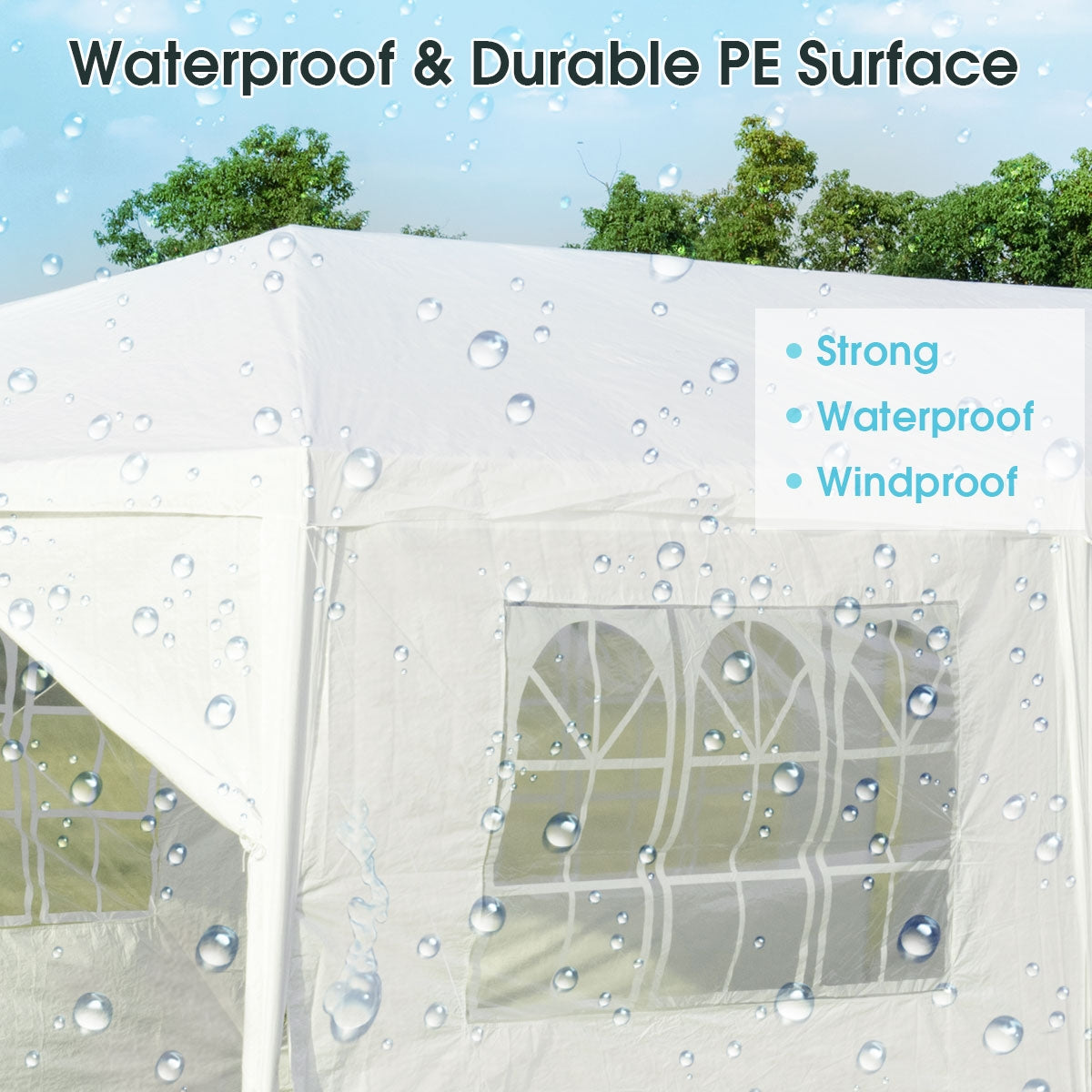 10 x 30 Feet Outdoor Canopy Tent with 6 Removable Sidewalls and 2 Doorways-WhiteÂ