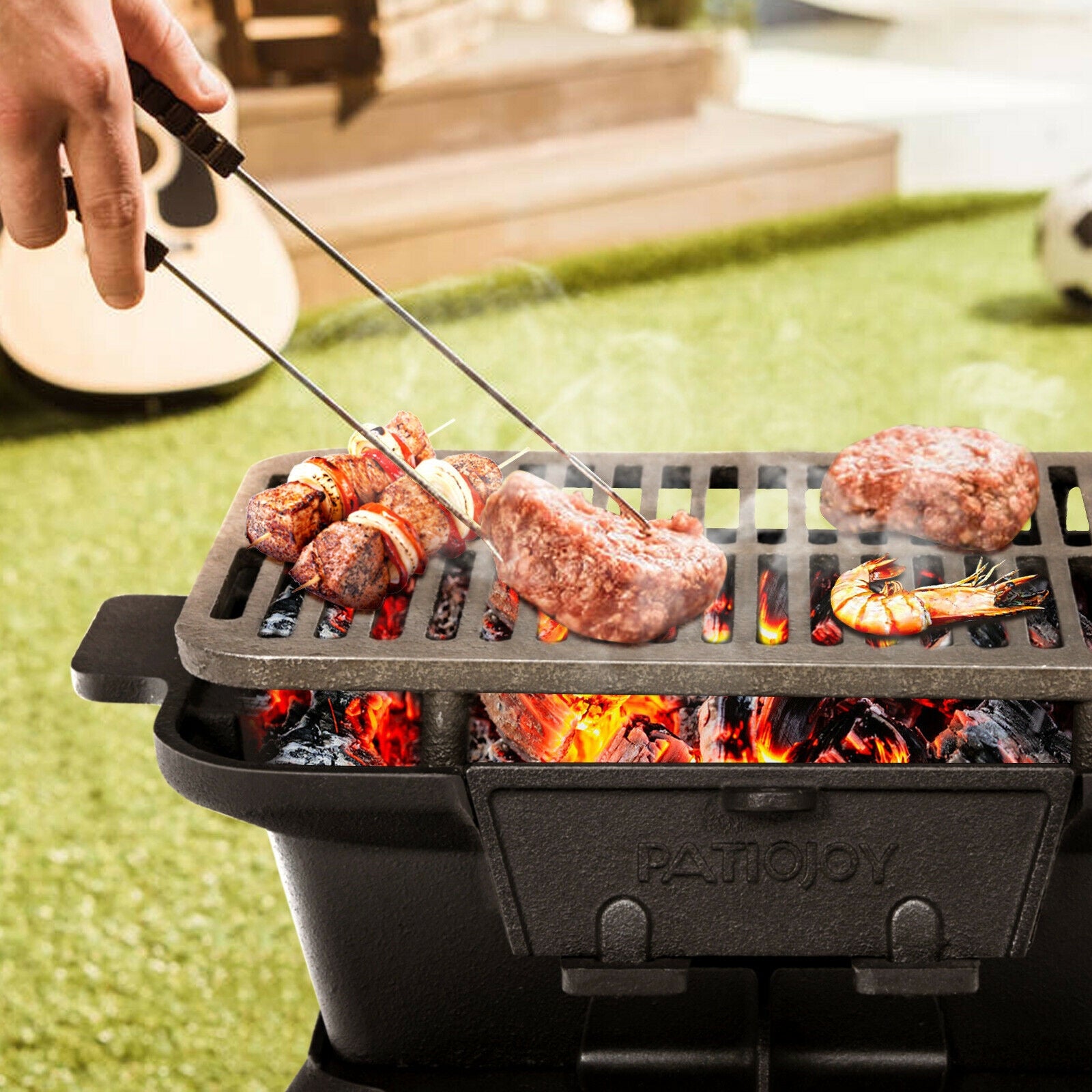 Heavy Duty Cast Iron Tabletop BBQ Grill Stove for Camping PicnicÂ