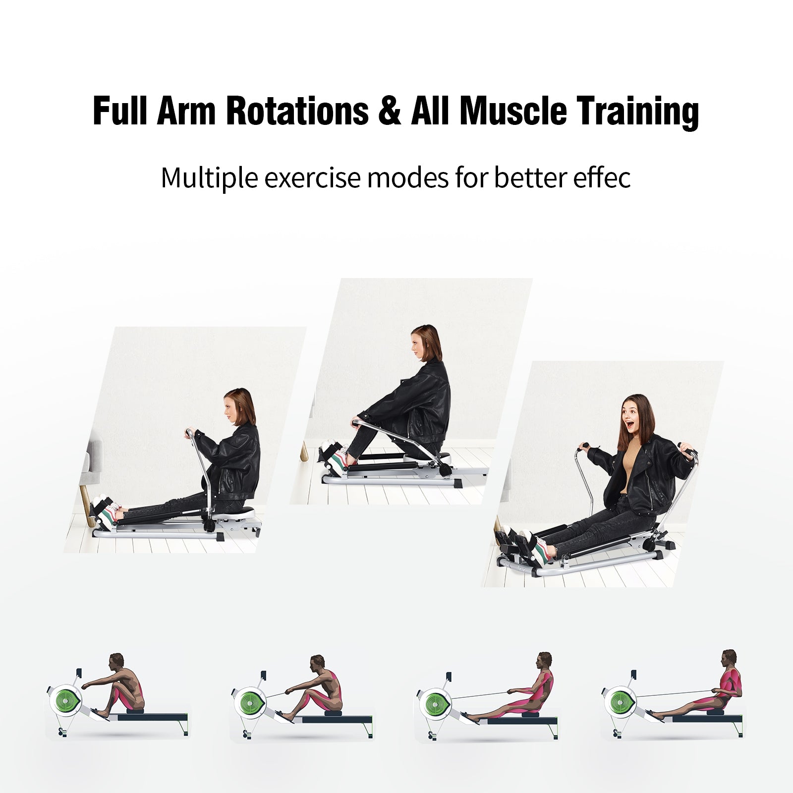 Exercise Adjustable Double Hydraulic Resistance Rowing MachineÂ
