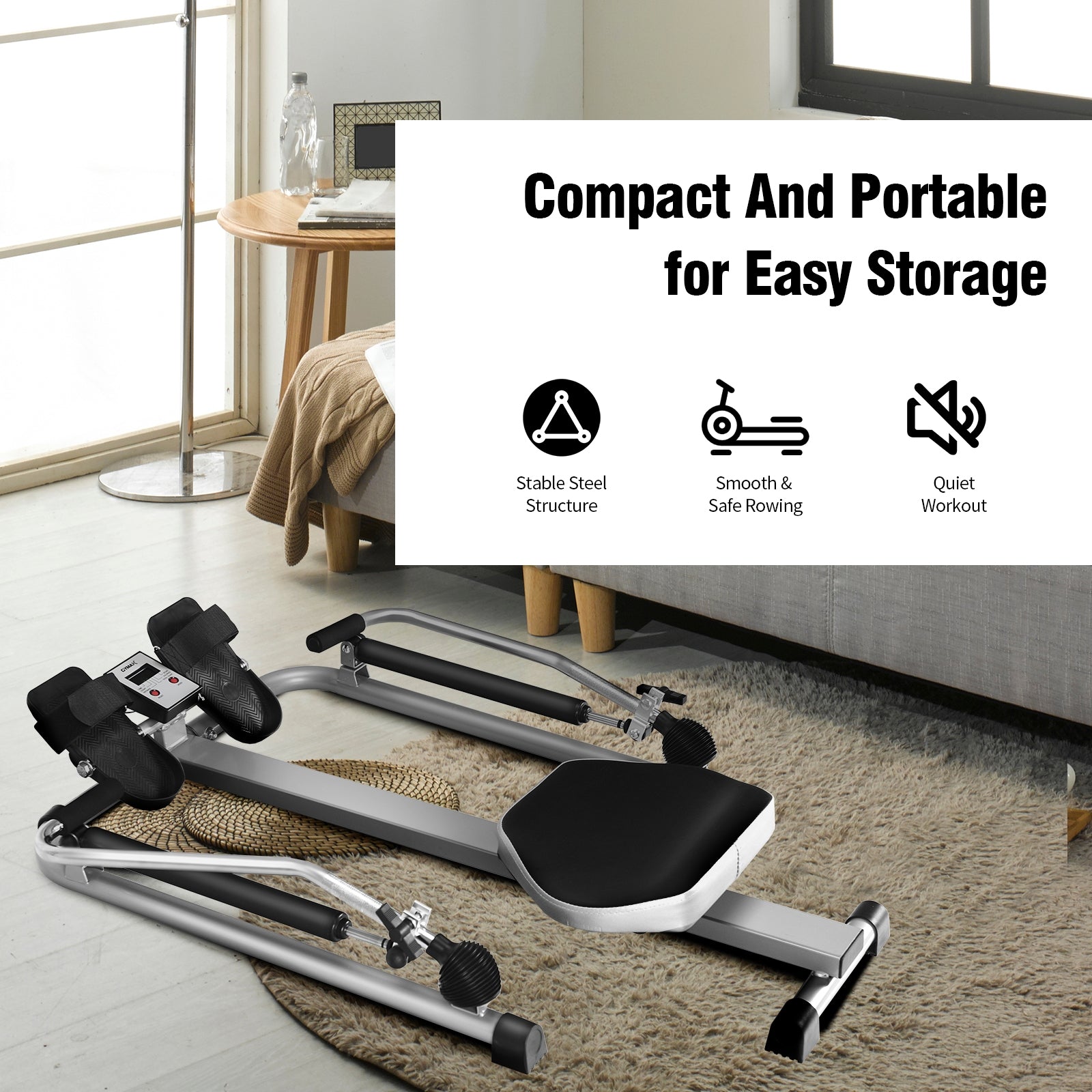 Exercise Adjustable Double Hydraulic Resistance Rowing MachineÂ