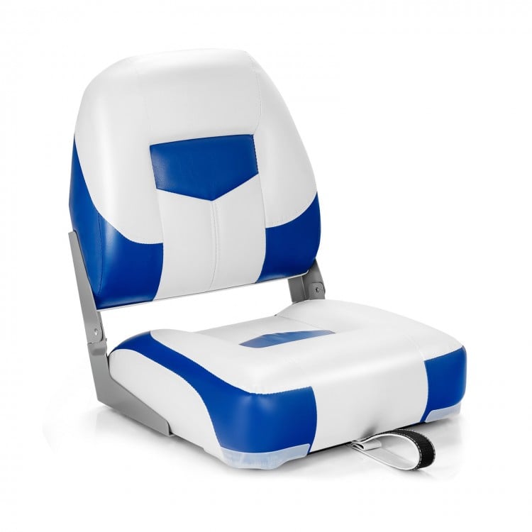 Set of 2 Folding Low Back Fishing Boat Seats with Stainless Steel Screws