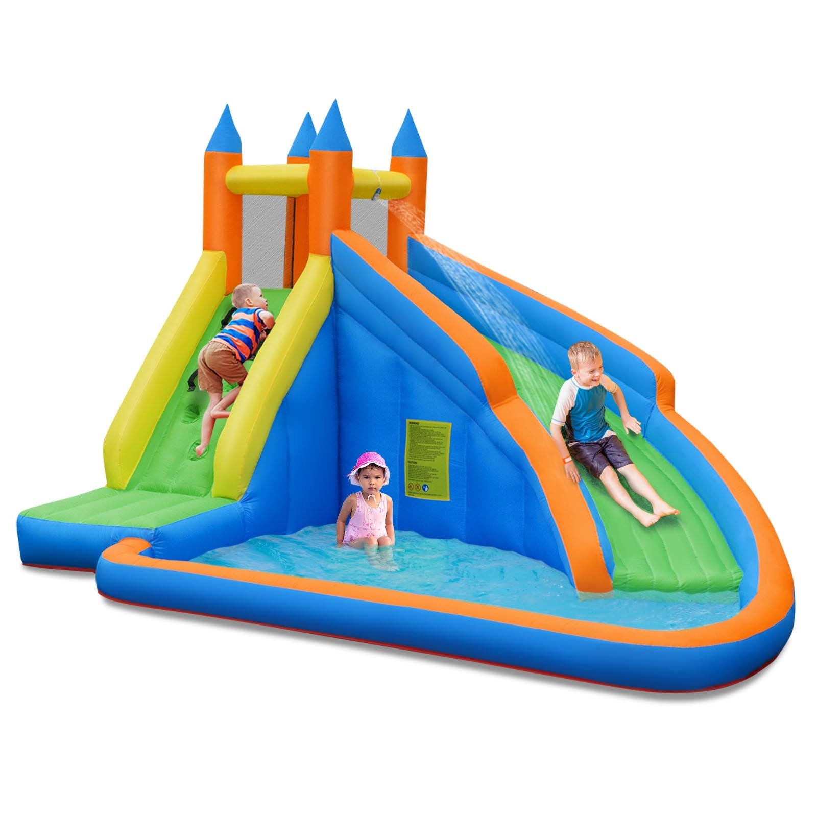 Inflatable Mighty Bounce House Jumper with Water Slide without BlowerÂ