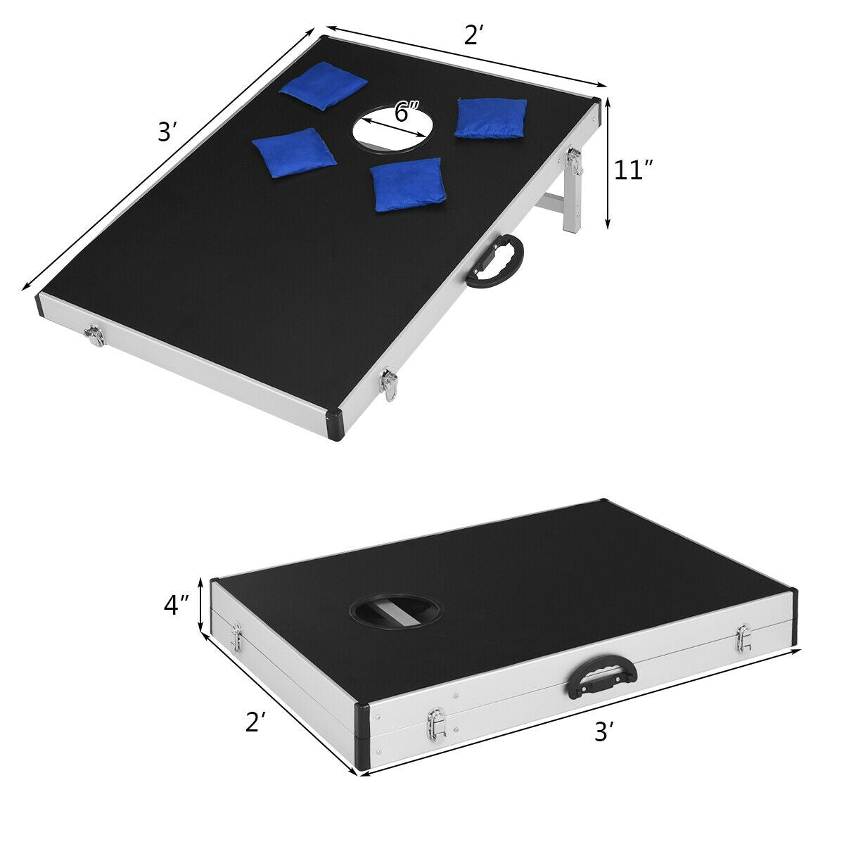 Cornhole Set with Foldable Design and Side HandleÂ
